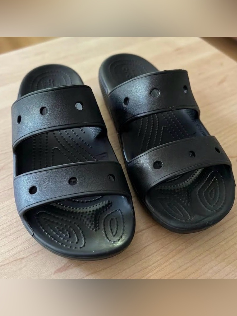 CROCS Black Double-Strap Slide Sandals